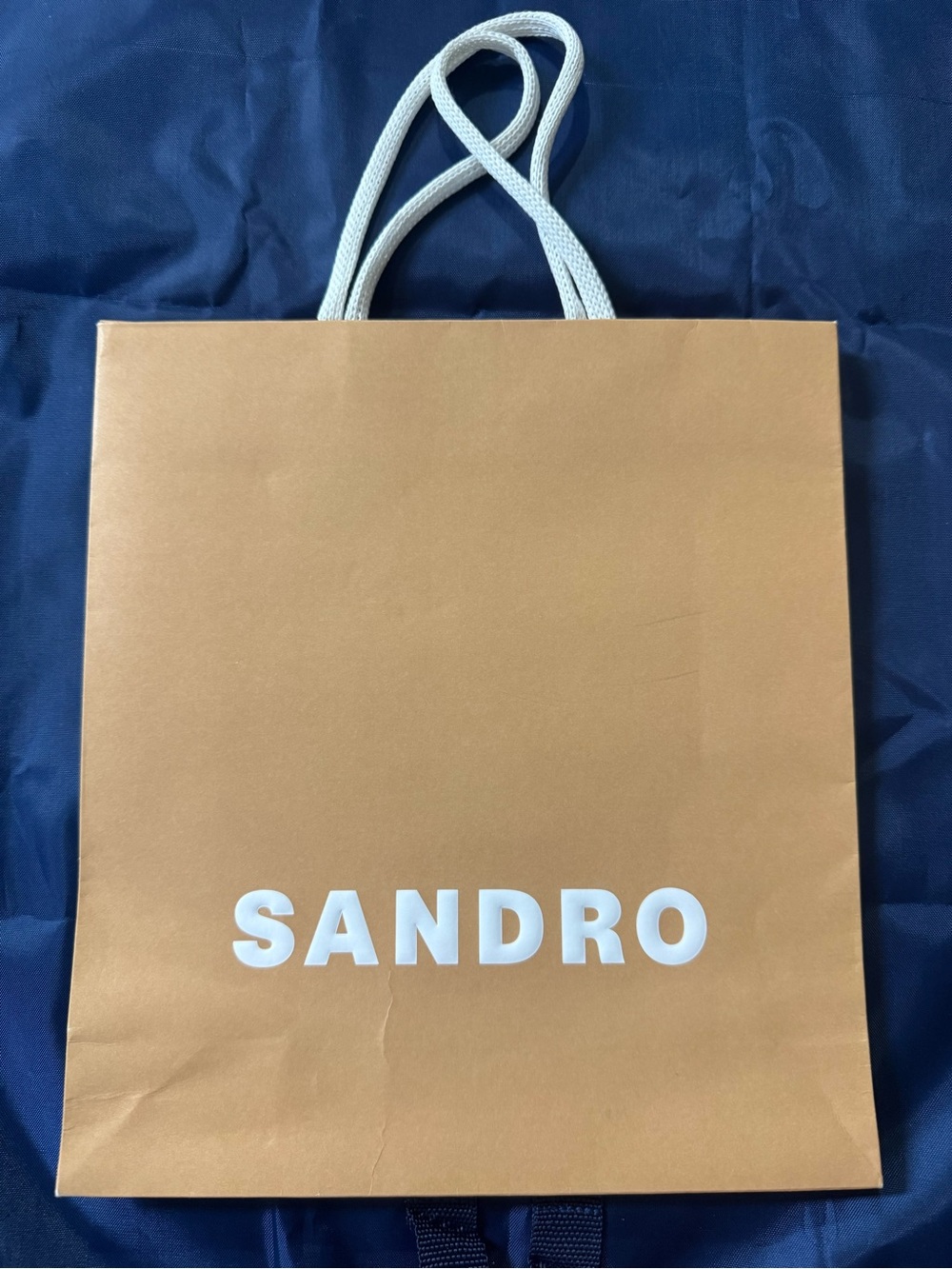 Sandro 💯% Authentic Golden Shopping/ Gift Bag with White Branding Logo and Rope.